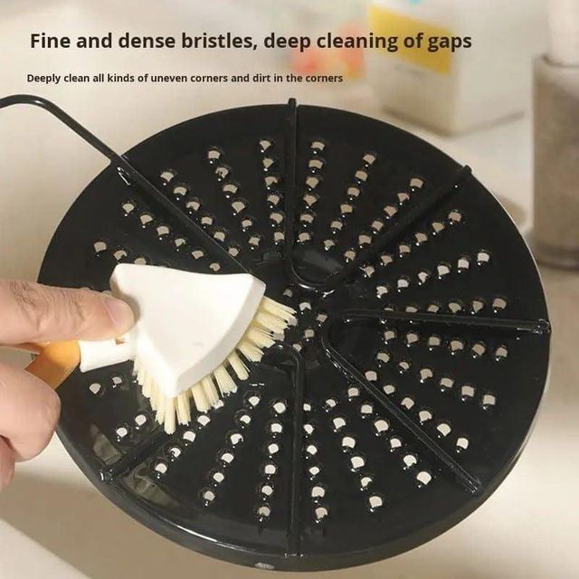 Foldable Triangular Gap Cleaning Brush with Soap Dispenser – Pack of 2