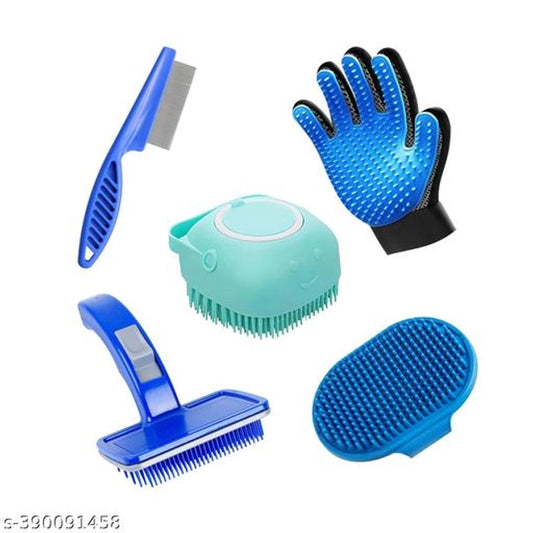 Pet Grooming Set — Multicolor | Complete 5-Piece Kit for Cats & Dogs