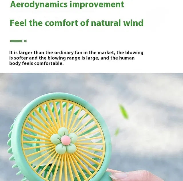 SmartHacks Flower Fan | Portable Handheld Fan with USB Rechargeable & Free Lanyard