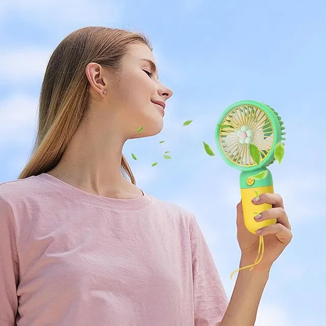 SmartHacks Flower Fan | Portable Handheld Fan with USB Rechargeable & Free Lanyard