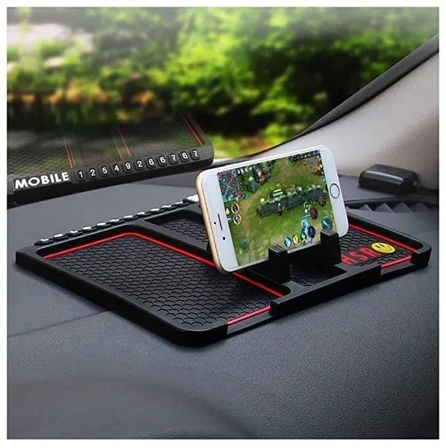 Multifunction Car Dashboard Phone & GPS Holder with Anti-Slip Silicone Pad