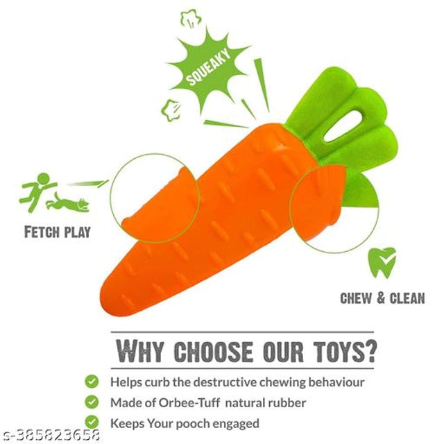 Rubber Squeaky Dog Toy — Multicolor | Interactive Chew & Play Toy for Dogs