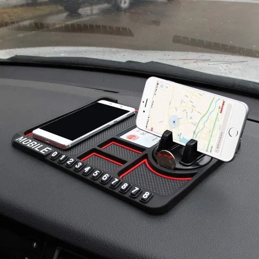 Multifunction Car Dashboard Phone & GPS Holder with Anti-Slip Silicone Pad