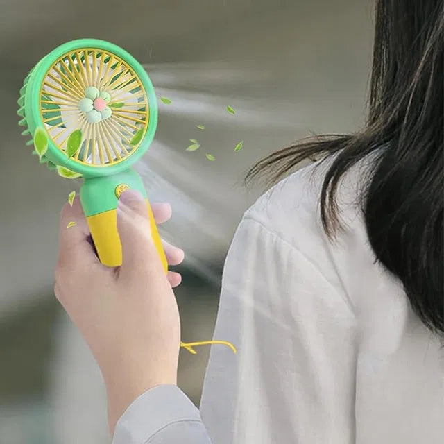 SmartHacks Flower Fan | Portable Handheld Fan with USB Rechargeable & Free Lanyard
